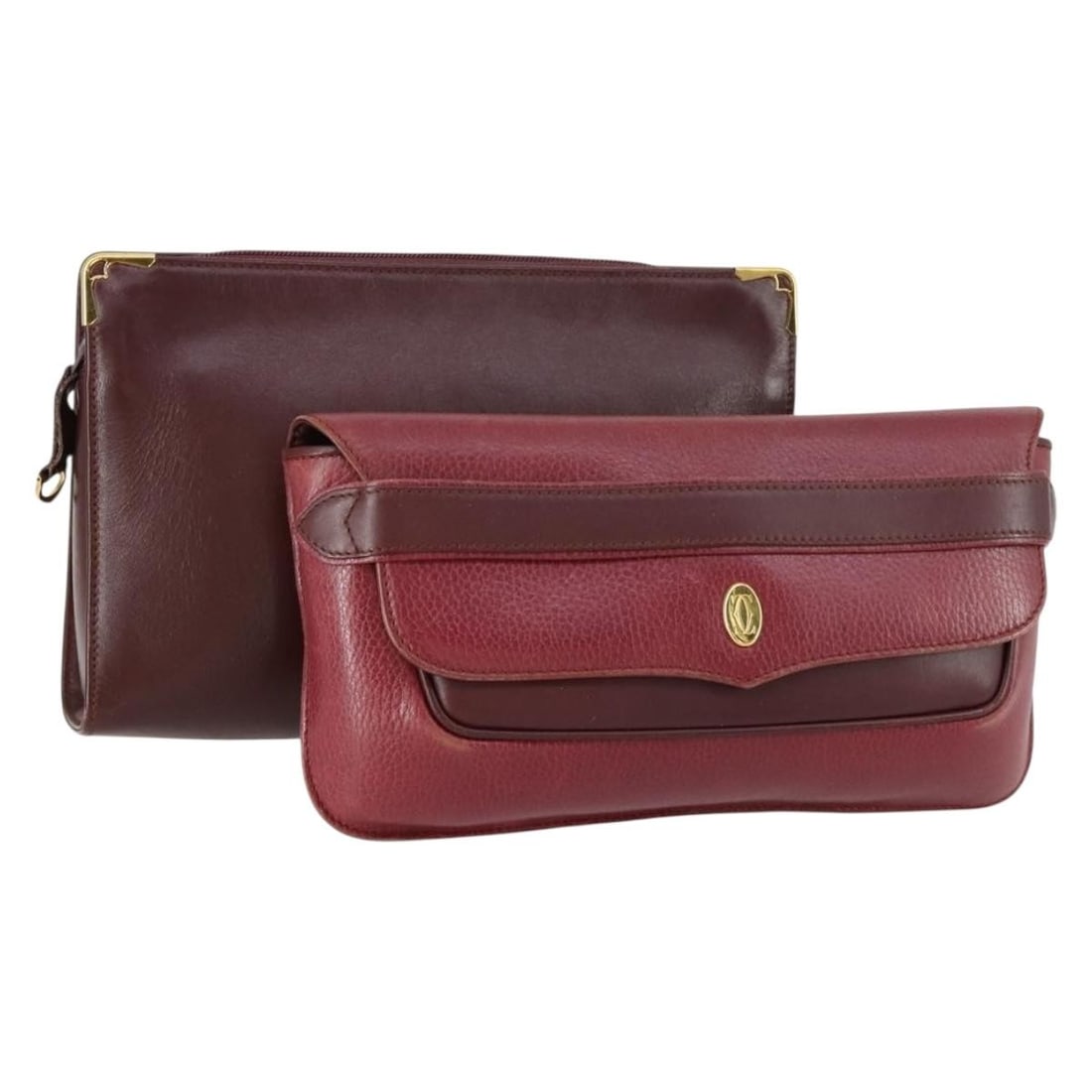 Bordeaux Leather Clutch Set of 2 with Guarantee Cards by Cartier (1 of 15)