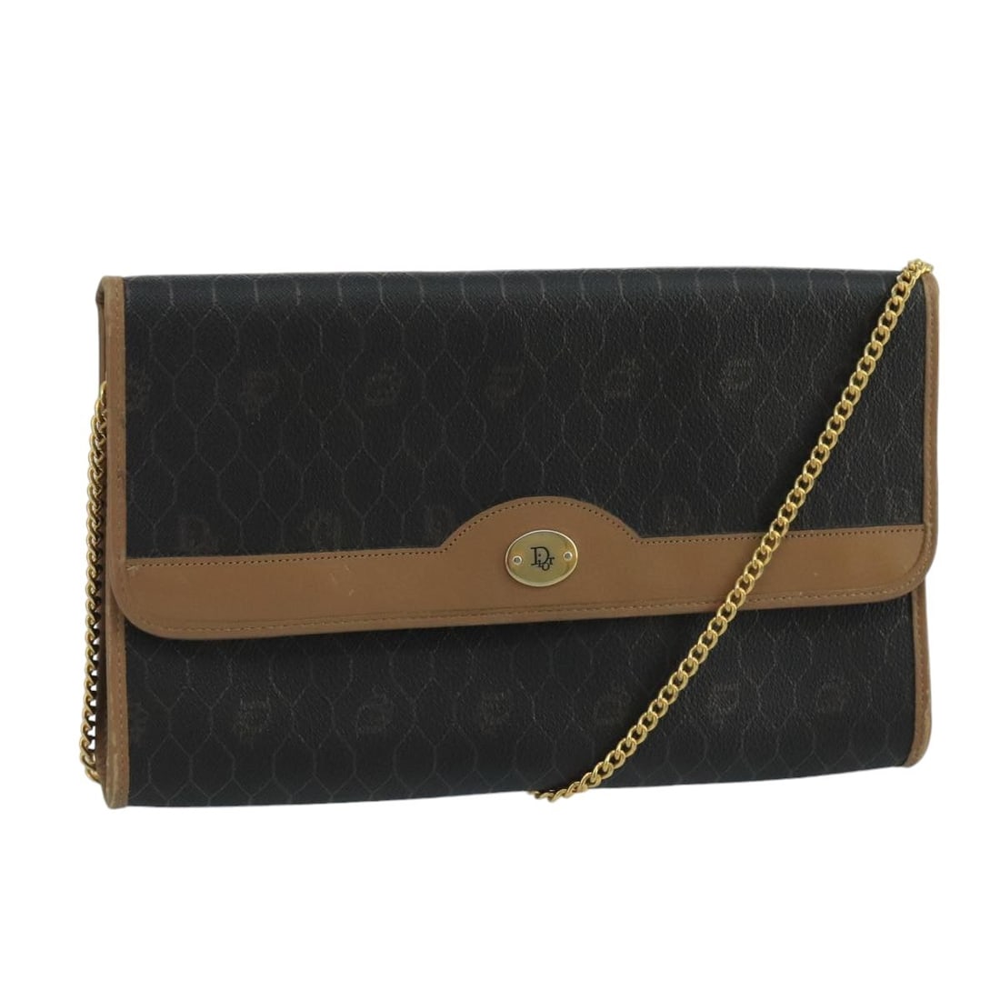 Christian Dior Honeycomb Canvas Shoulder Bag Gold Black Leather: Christian Dior Honeycomb Canvas Shoulder Bag Gold Black Leather Introducing the authentic Christian Dior Honeycomb Canvas Shoulder Bag, a stylish accessory crafted in France. This shoulder bag feature