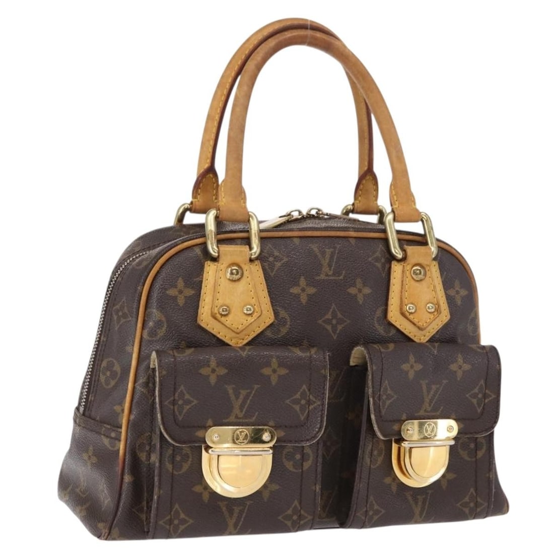 Louis Vuitton Manhattan PM Monogram Canvas M40026 Small Tote France: Louis Vuitton Manhattan PM Monogram Canvas M40026 Small Tote France This is a Louis Vuitton Monogram Manhattan PM handbag crafted from signature monogram canvas. Made in France, this bag features a cl