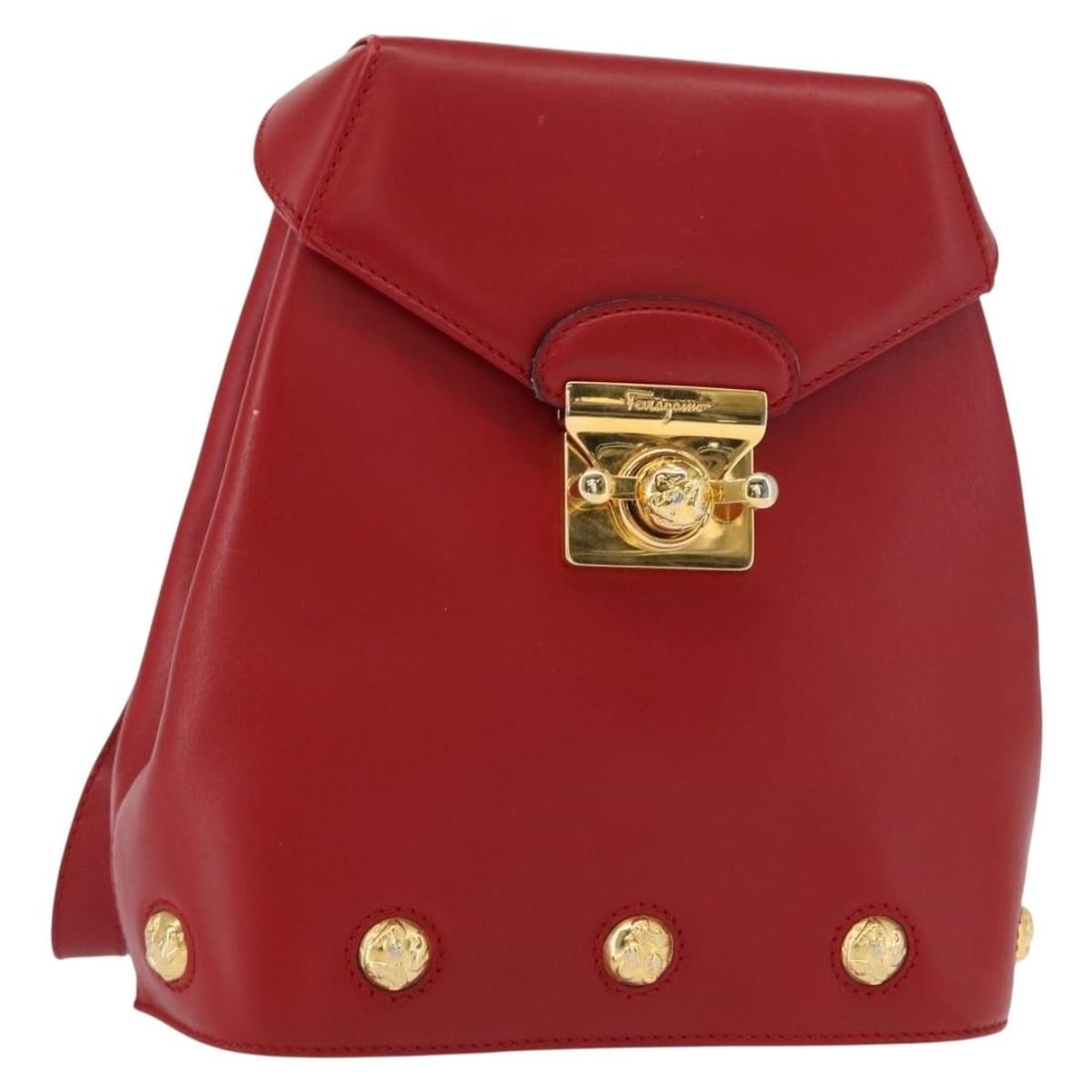 Salvatore Ferragamo Red Gold Leather Backpack Auth Italy: Salvatore Ferragamo Red Gold Leather Backpack Auth Italy This Salvatore Ferragamo backpack showcases a striking red and gold color scheme, crafted from high-quality leather. Designed for both style an