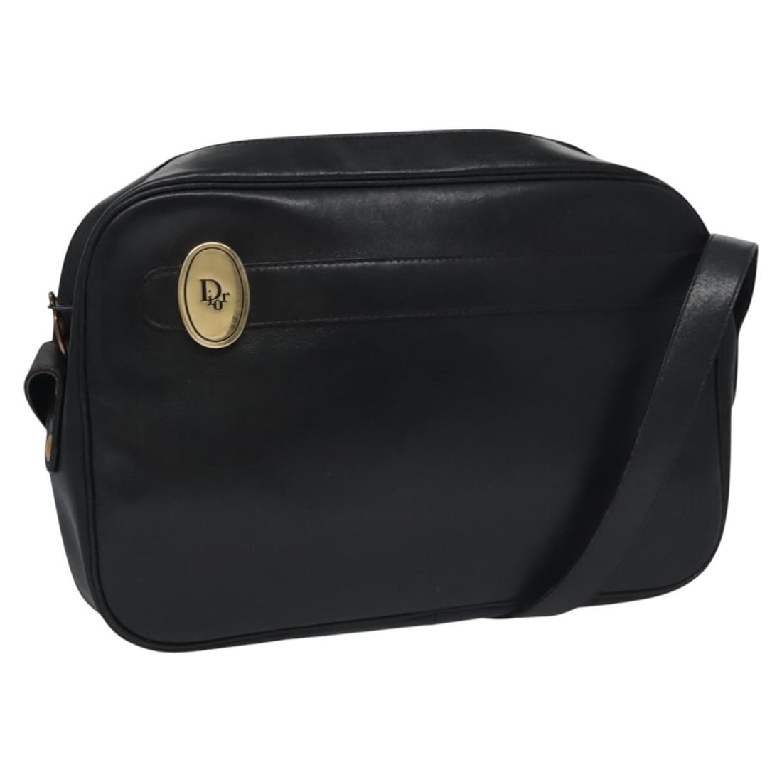 Christian Dior Black Leather Shoulder Bag with Gold Accents (1 of 18)