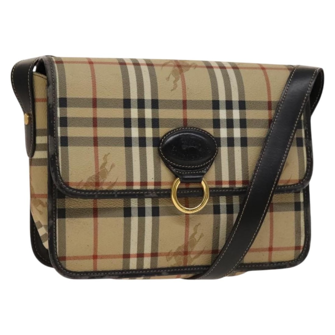 Burberry Nova Check PVC Shoulder Bag Beige Gold Made in Italy (1 of 18)