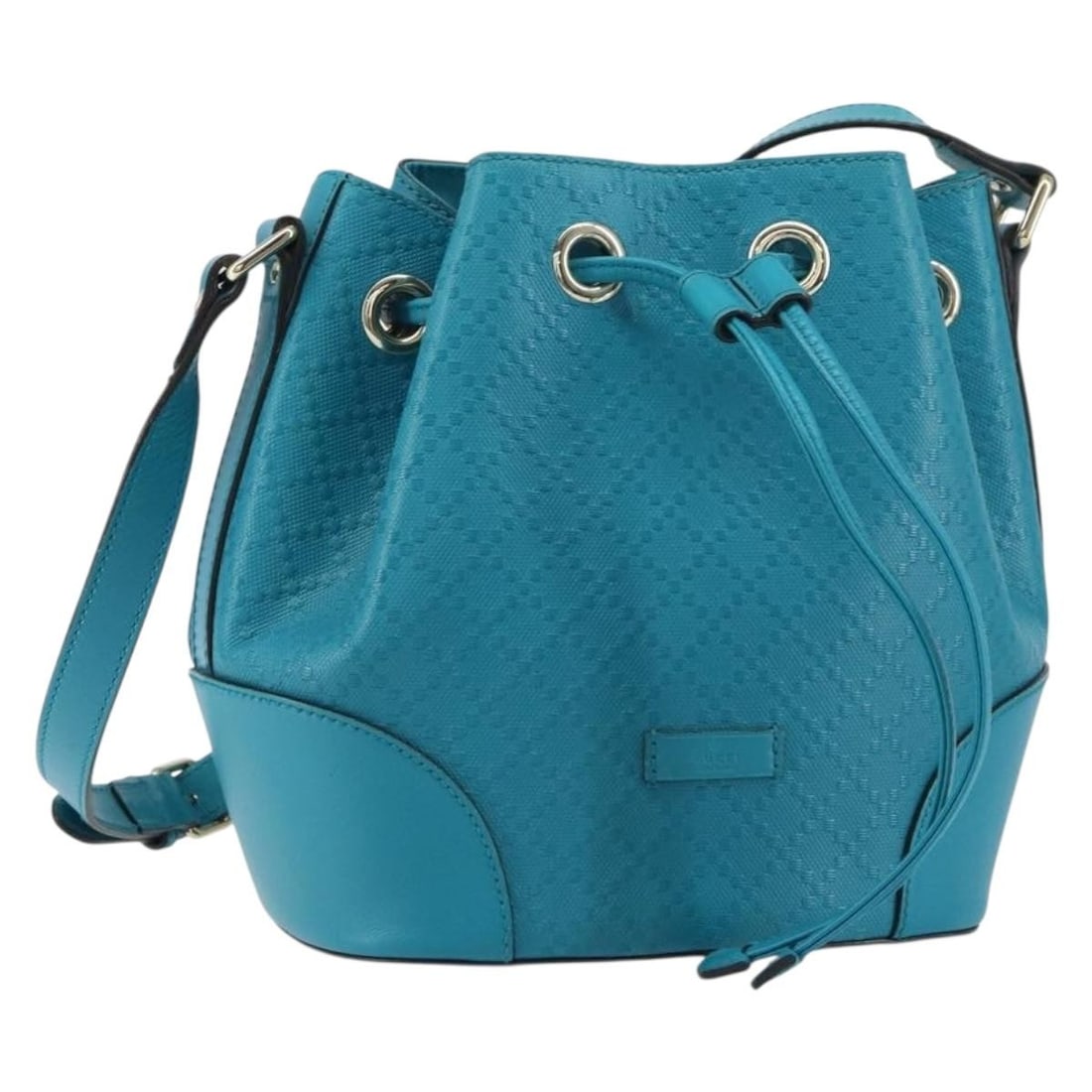 Gucci Diamante Turquoise Blue Leather Shoulder Bag Model 354229 (1 of 18)
