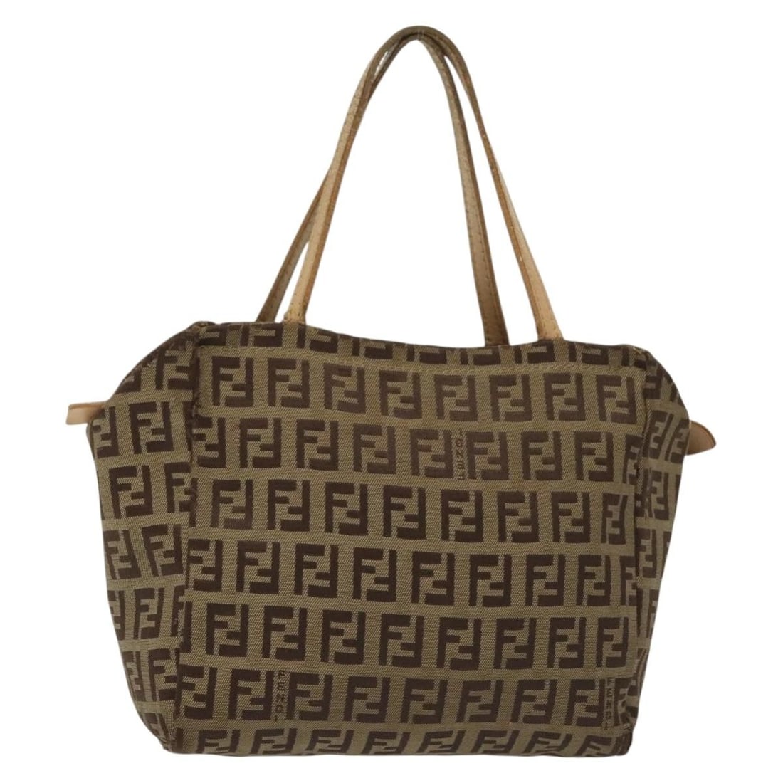 FENDI Beige Zucchino Canvas Hand Bag Authentic Italy: FENDI Beige Zucchino Canvas Hand Bag Authentic Italy This authentic FENDI hand bag is crafted from durable Zucchino canvas in a stylish beige hue. Measuring approximately 6.7 inches in length, 5.5 inc