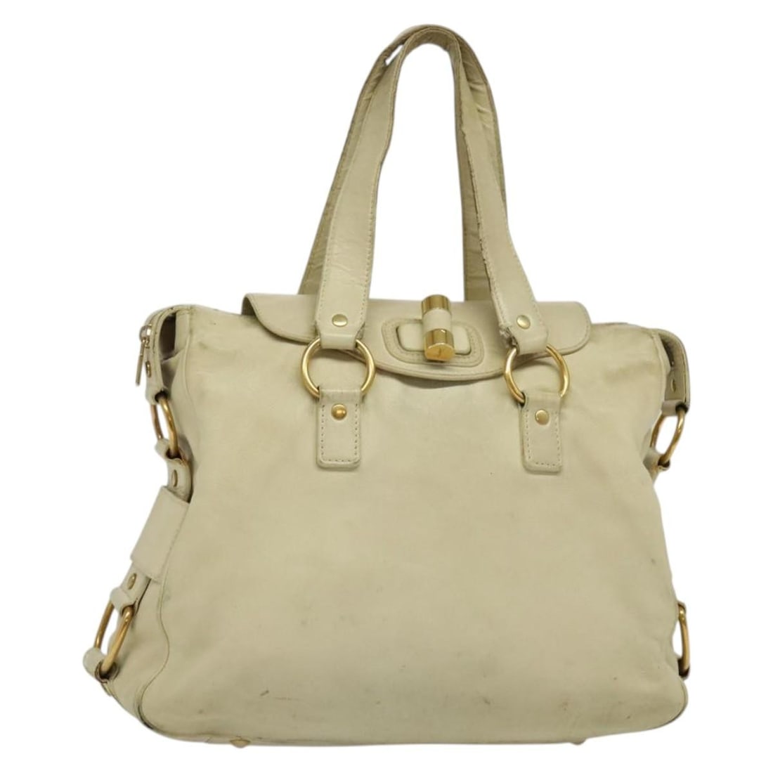 SAINT LAURENT Beige Gold Leather Tote Bag 169366 Made in Italy (1 of 18)