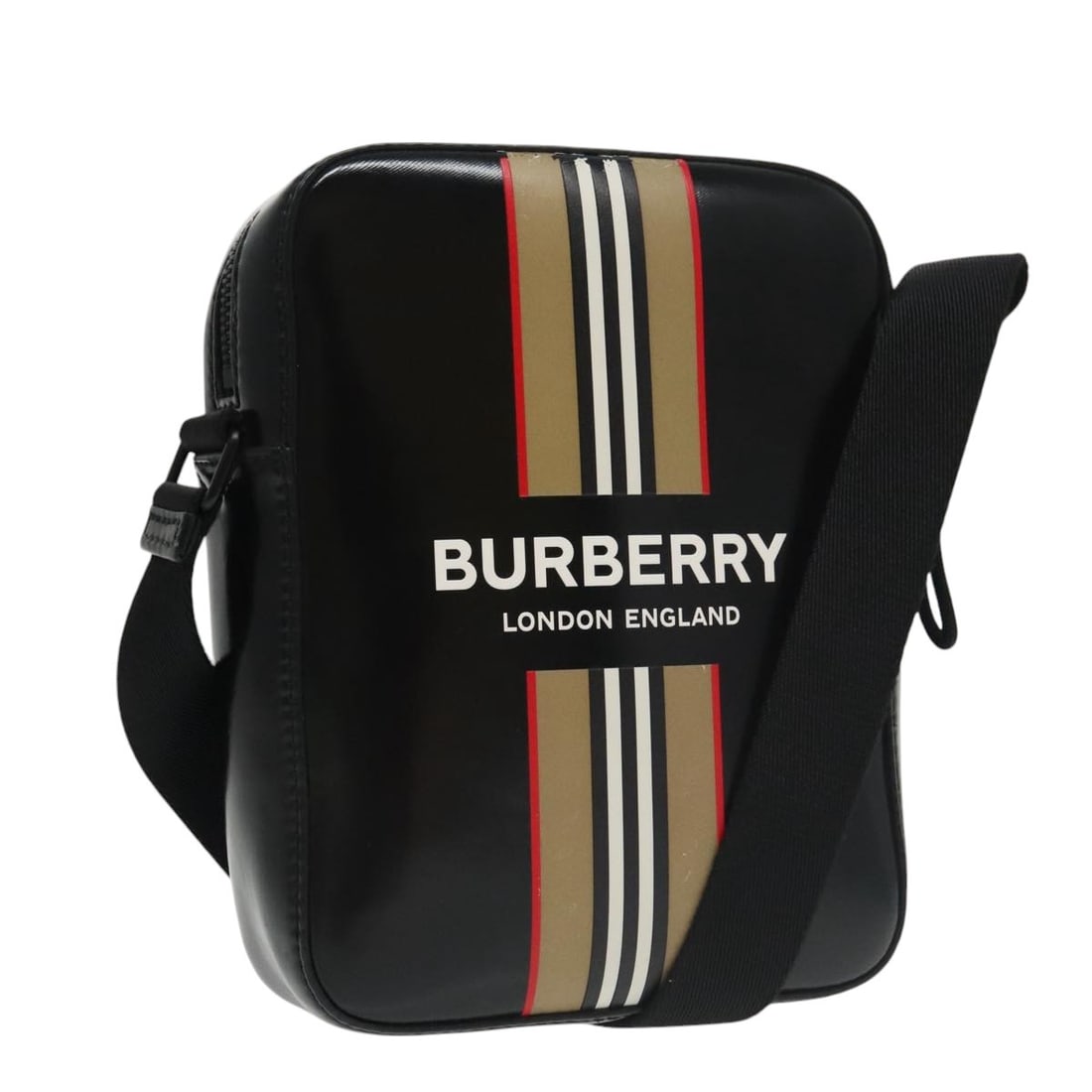 Burberry Black Enamel Shoulder Bag Auth ROEVEINT33SIB (1 of 18)