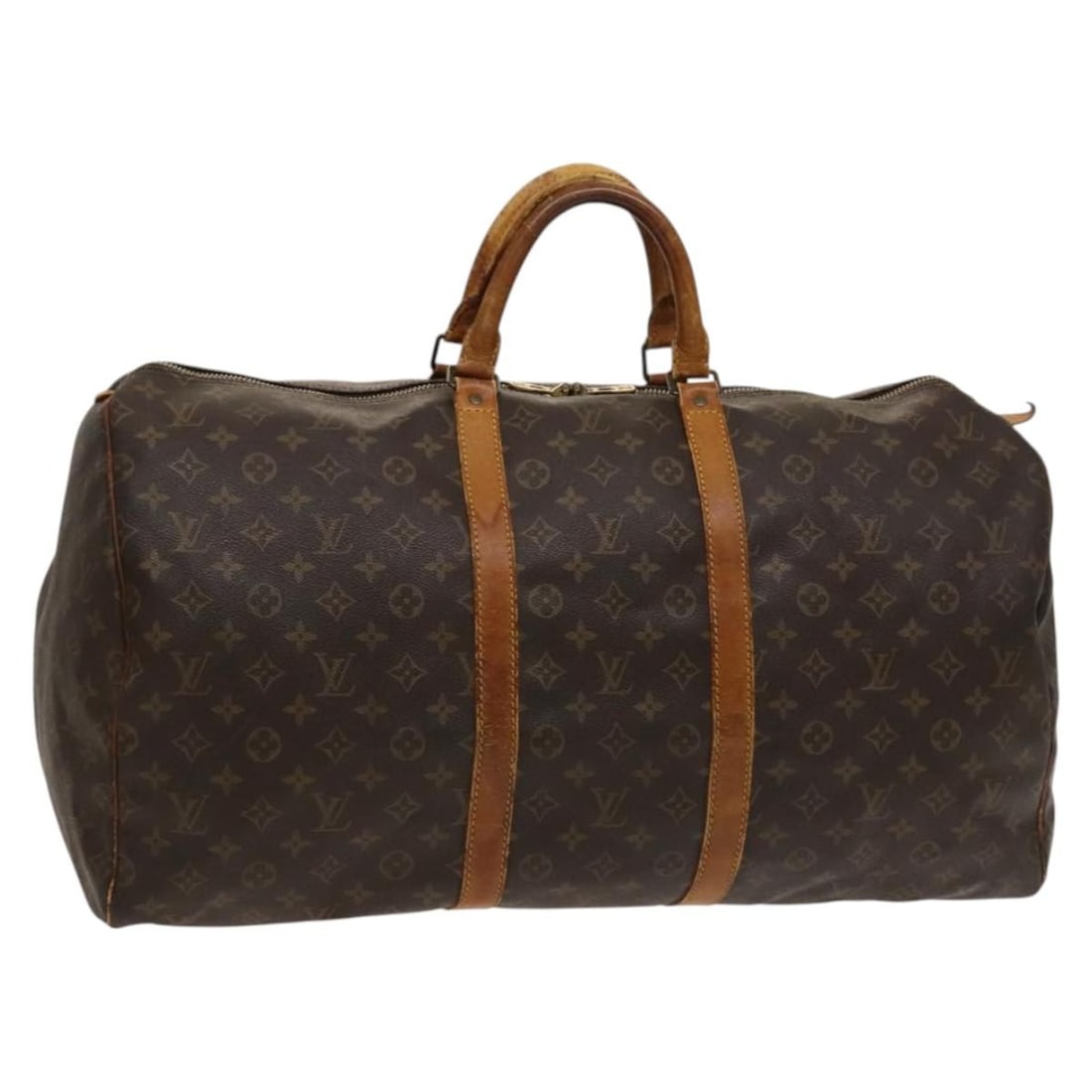 LOUIS VUITTON Monogram Keepall 55 Boston Bag M41424 Authentic: LOUIS VUITTON Monogram Keepall 55 Boston Bag M41424 Authentic The LOUIS VUITTON Monogram Keepall 55 Boston Bag is a timeless piece crafted from durable Monogram Canvas, showcasing the iconic LV patter
