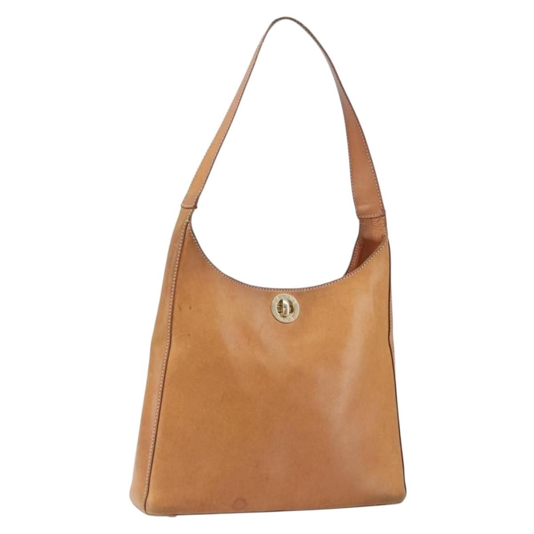 CELINE Brown Leather Shoulder Bag Gold Hardware Auth 151811 Italy (1 of 18)