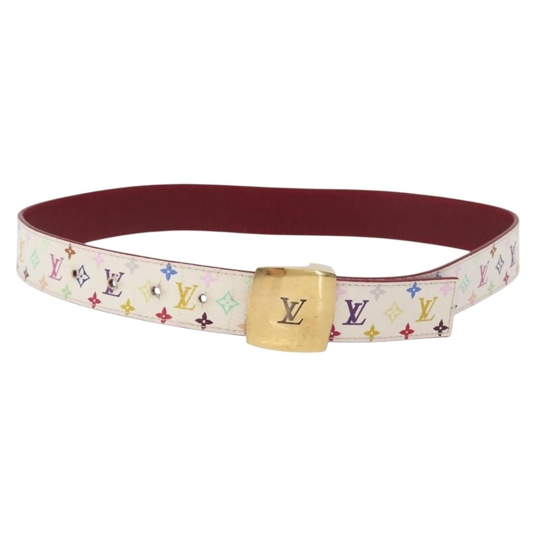 White Monogram Multicolor Canvas Ceinture Carre LV Cut Belt by Louis Vuitton (1 of 11)