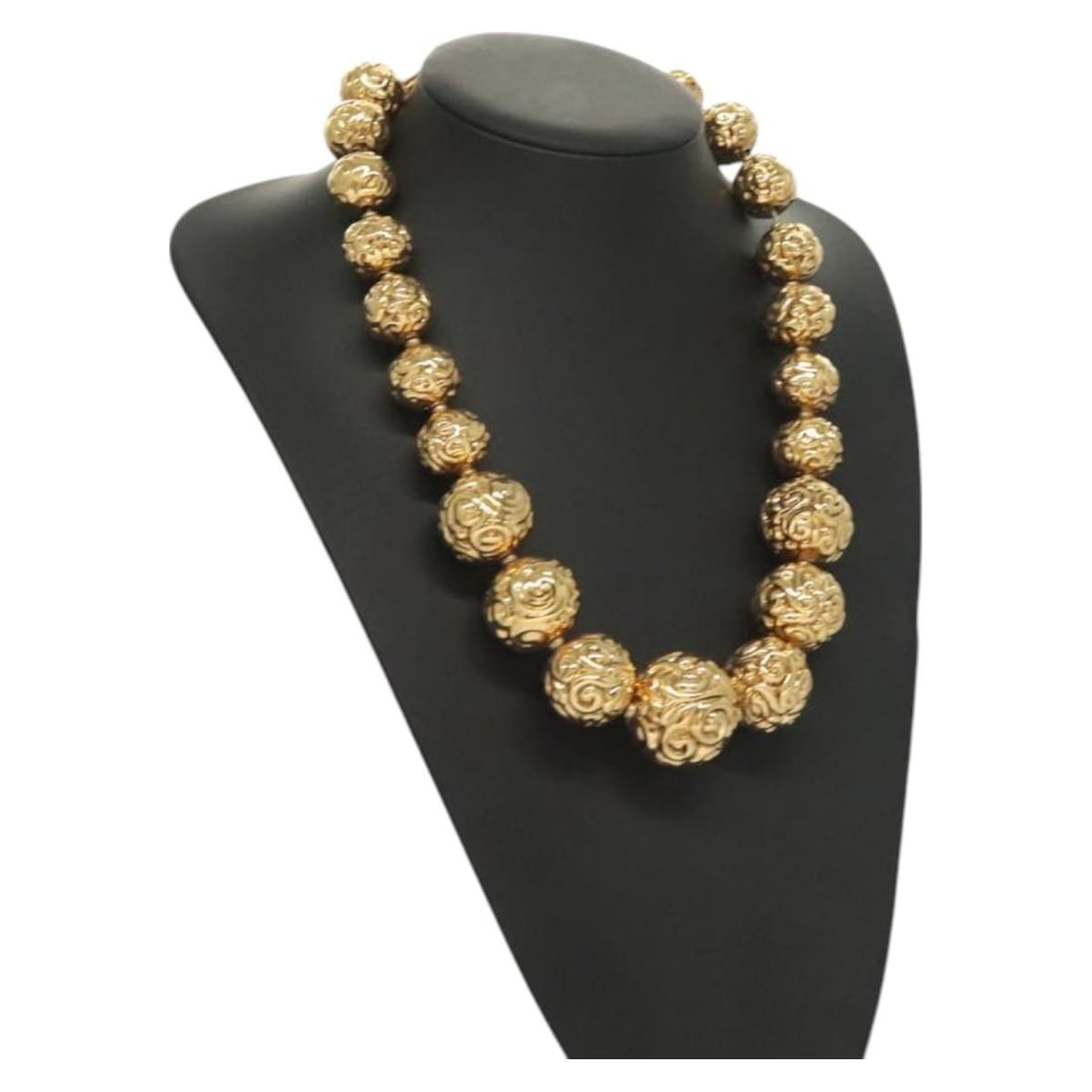 SAINT LAURENT Gold Metal Necklace Authentic Statement Piece (1 of 12)