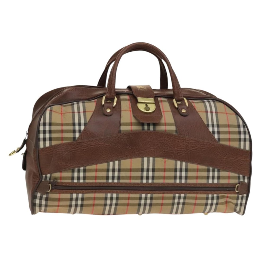 Burberrys Nova Check Canvas Boston Bag Beige Gold Authentic: Burberrys Nova Check Canvas Boston Bag Beige Gold Authentic Introducing the Burberrys Nova Check Boston Bag, a stylish and practical accessory crafted from durable canvas. This exquisite bag features