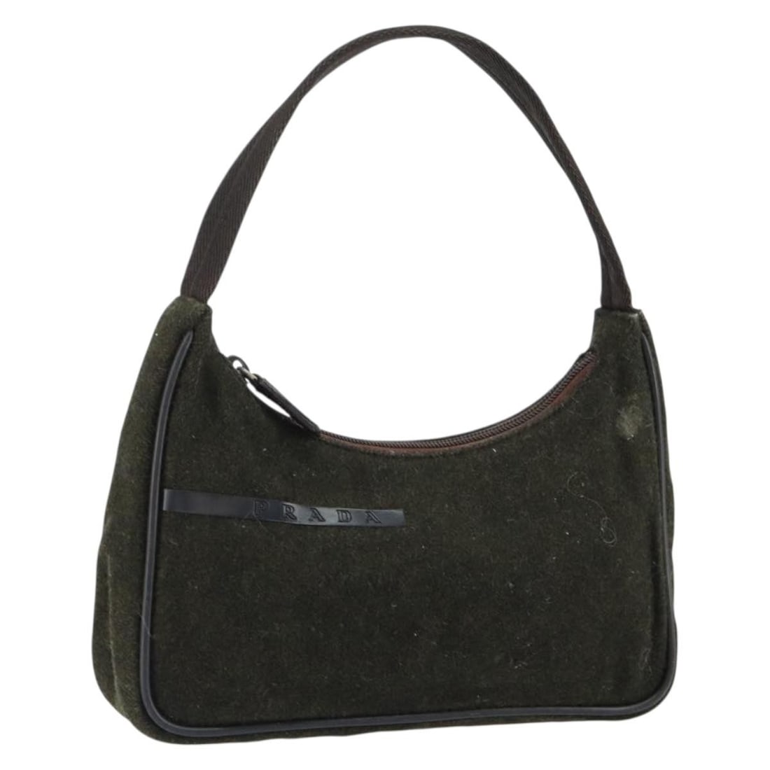 PRADA Khaki Wool Accessory Pouch Made in Italy AM9470 (1 of 18)