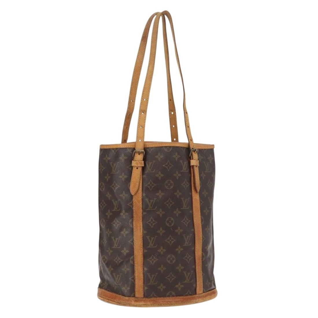 Monogram Canvas Bucket GM Shoulder Bag by Louis Vuitton M42236: Monogram Canvas Bucket GM Shoulder Bag by Louis Vuitton M42236 This LOUIS VUITTON Monogram Bucket GM Shoulder Bag features the iconic monogram canvas exterior with monogram color. Designed as a spacio