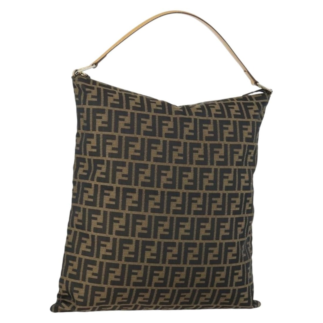 Black and Brown Zucca Canvas Fendi Shoulder Bag with Dust Bag: Black and Brown Zucca Canvas Fendi Shoulder Bag with Dust Bag This FENDI Zucca Canvas shoulder bag features a classic black and brown design crafted from the iconic Zucca canvas. Made in Italy, the ba