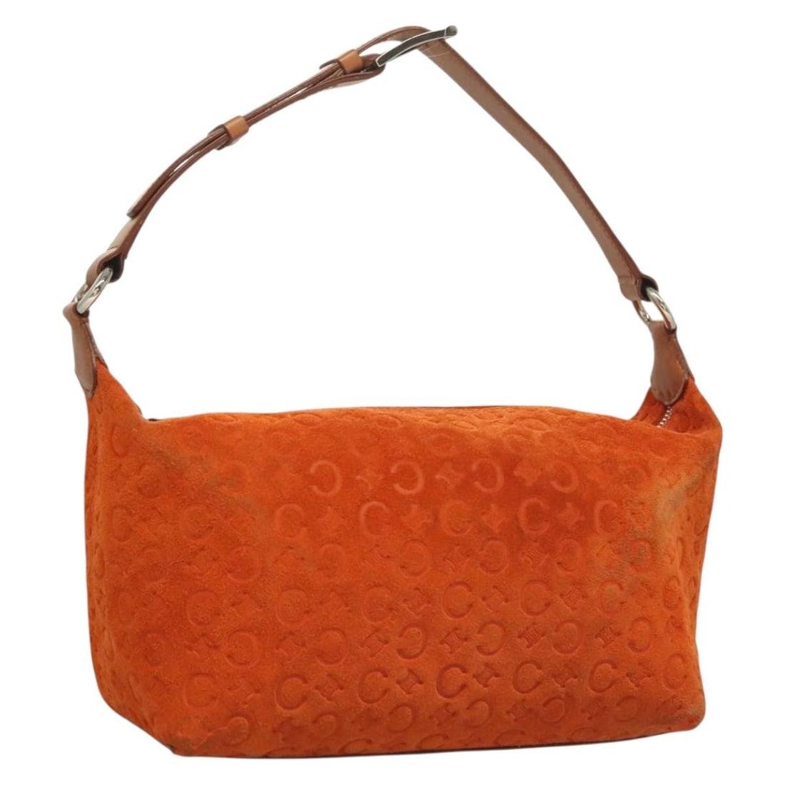 CELINE C Macadam Suede Hand Bag Orange Silver Authentic Italy: CELINE C Macadam Suede Hand Bag Orange Silver Authentic Italy This authentic CELINE C Macadam Hand Bag showcases a stylish design crafted from premium suede with a striking orange and silver color com