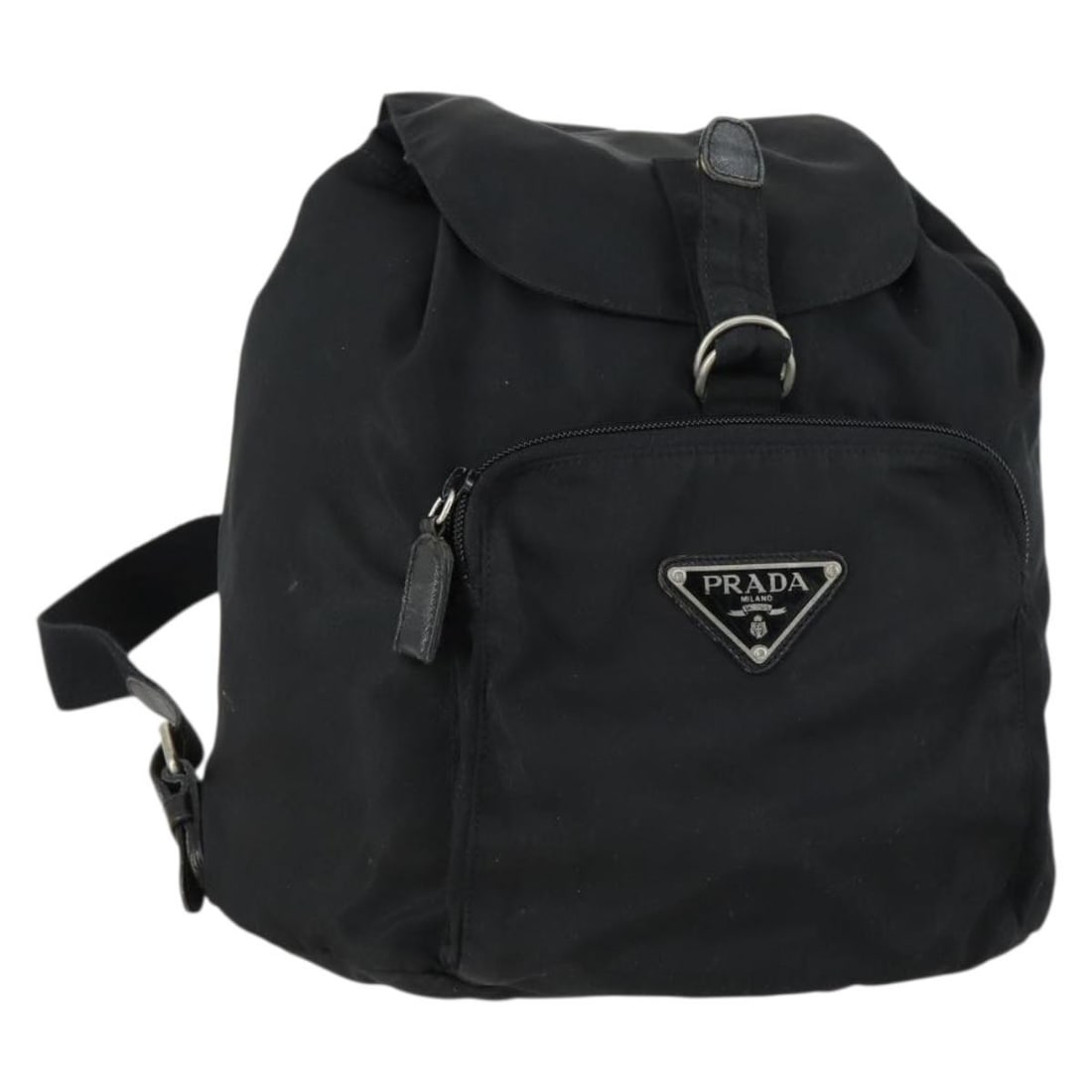Prada Black Nylon Backpack with Silver Accents Made in Italy (1 of 18)