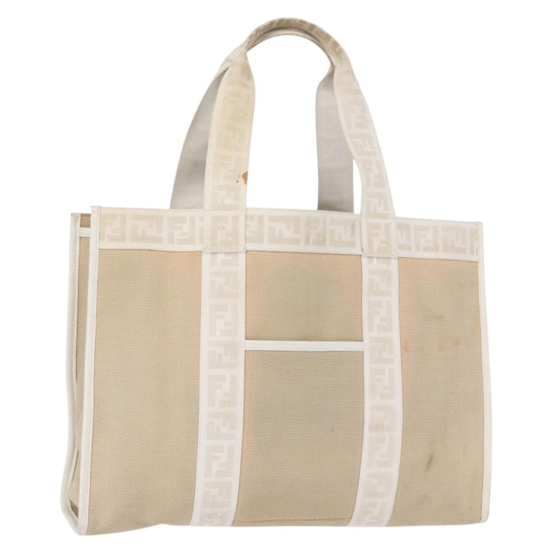White and Gold Fendi Zucca Canvas Tote with Dust Bag (1 of 18)