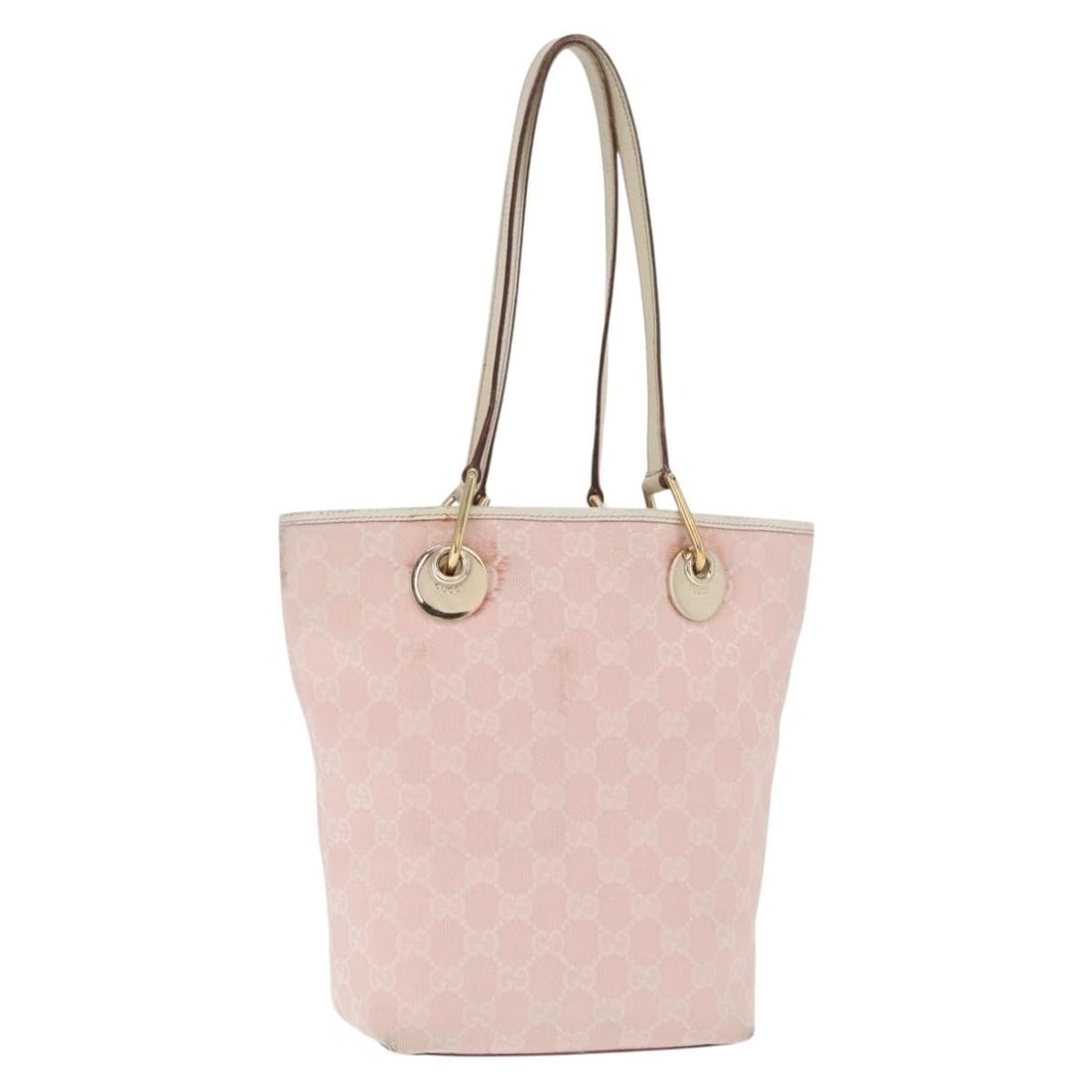 Pink and Gold GG Canvas Gucci Tote Bag Model 120840 from Italy: Pink and Gold GG Canvas Gucci Tote Bag Model 120840 from Italy This Gucci GG Canvas tote bag features a pink and gold color scheme and is crafted from the signature GG canvas material. The bag is desi