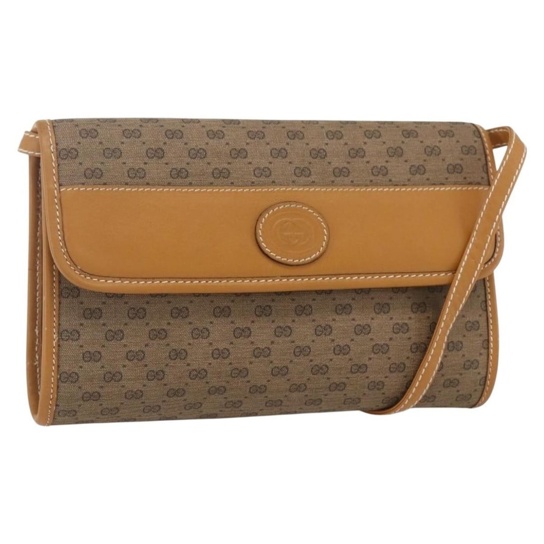 Beige Micro GG Supreme Shoulder Bag by Gucci PVC Leather 004 89 1041: Beige Micro GG Supreme Shoulder Bag by Gucci PVC Leather 004 89 1041 This Gucci Micro GG Supreme shoulder bag features a beige and gold exterior crafted from PVC leather and micro small GG canvas. The