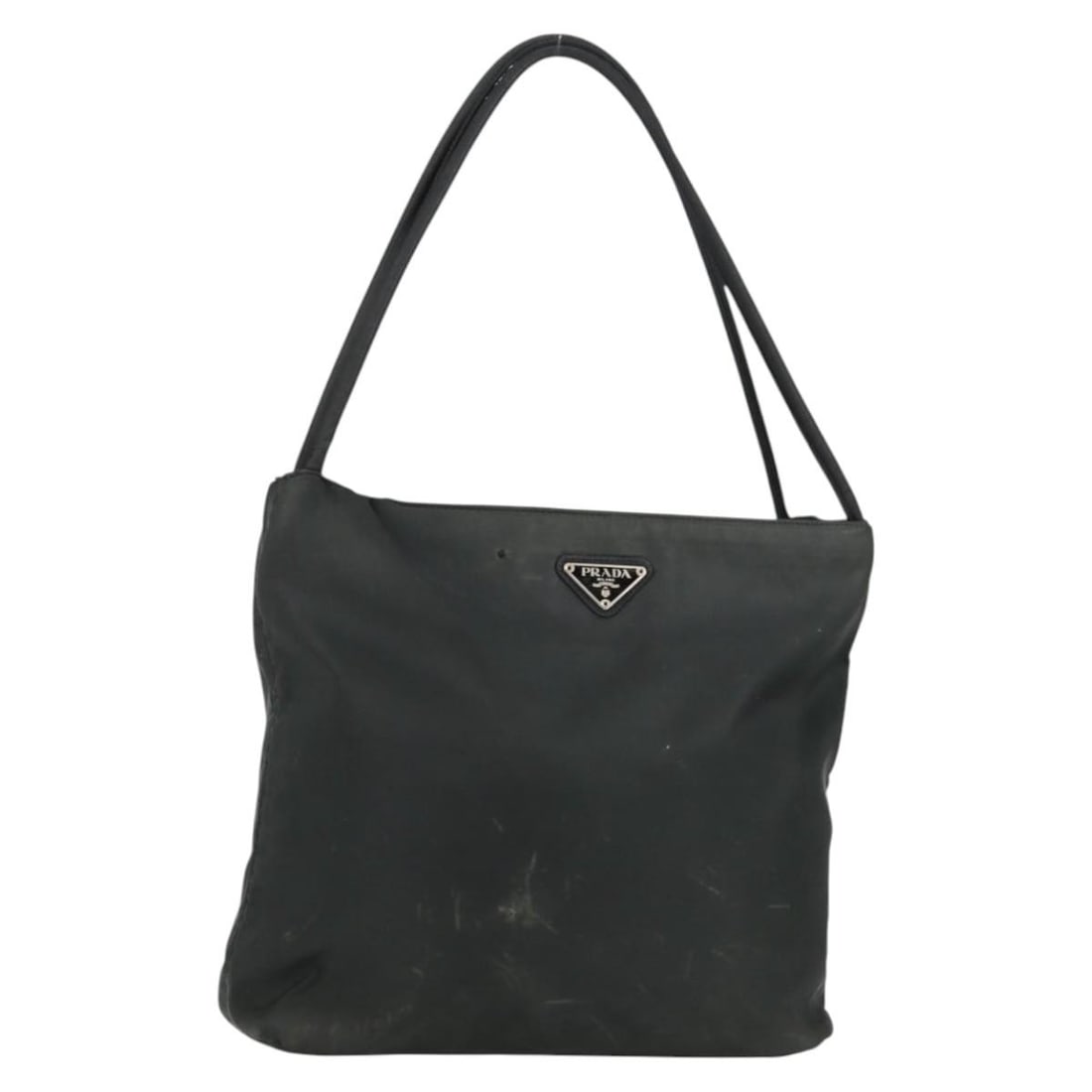 PRADA Khaki Nylon Shoulder Bag Made in Italy 81110: PRADA Khaki Nylon Shoulder Bag Made in Italy 81110 This PRADA shoulder bag is crafted from durable khaki nylon, offering practicality combined with luxury. The bag measures approximately 11.0 inches (