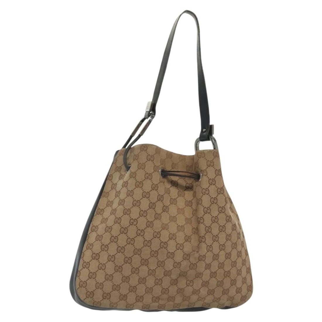 GUCCI GG Canvas Beige Gold Shoulder Bag 001 3746 Auth Made in Italy (1 of 18)