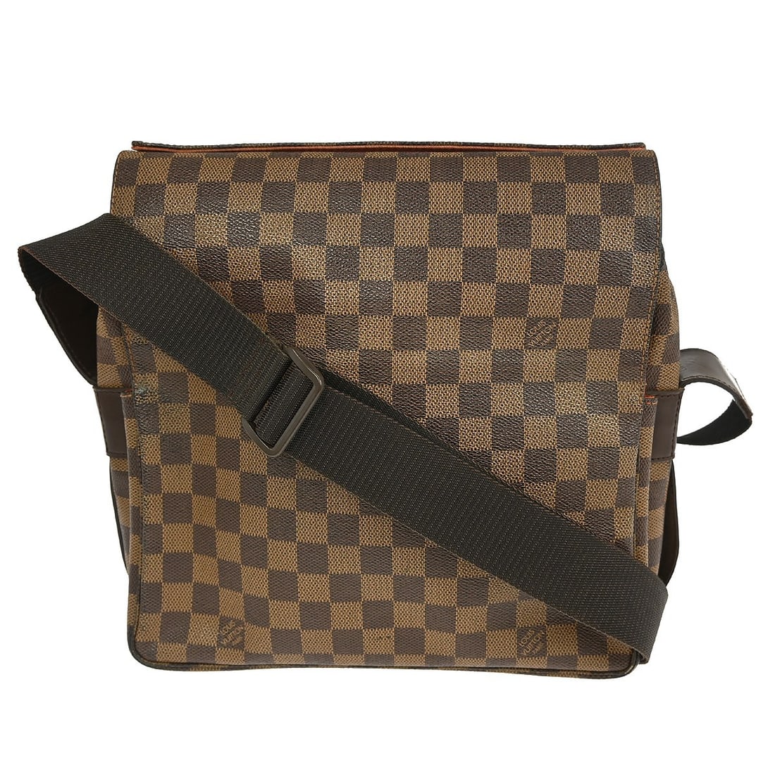 Louis Vuitton Damier Naviglio Canvas Shoulder Bag N45255 Brown: Louis Vuitton Damier Naviglio Canvas Shoulder Bag N45255 Brown This Louis Vuitton Naviglio shoulder bag features the iconic Damier canvas in a brown check pattern. Designed with a medium-sized silhoue