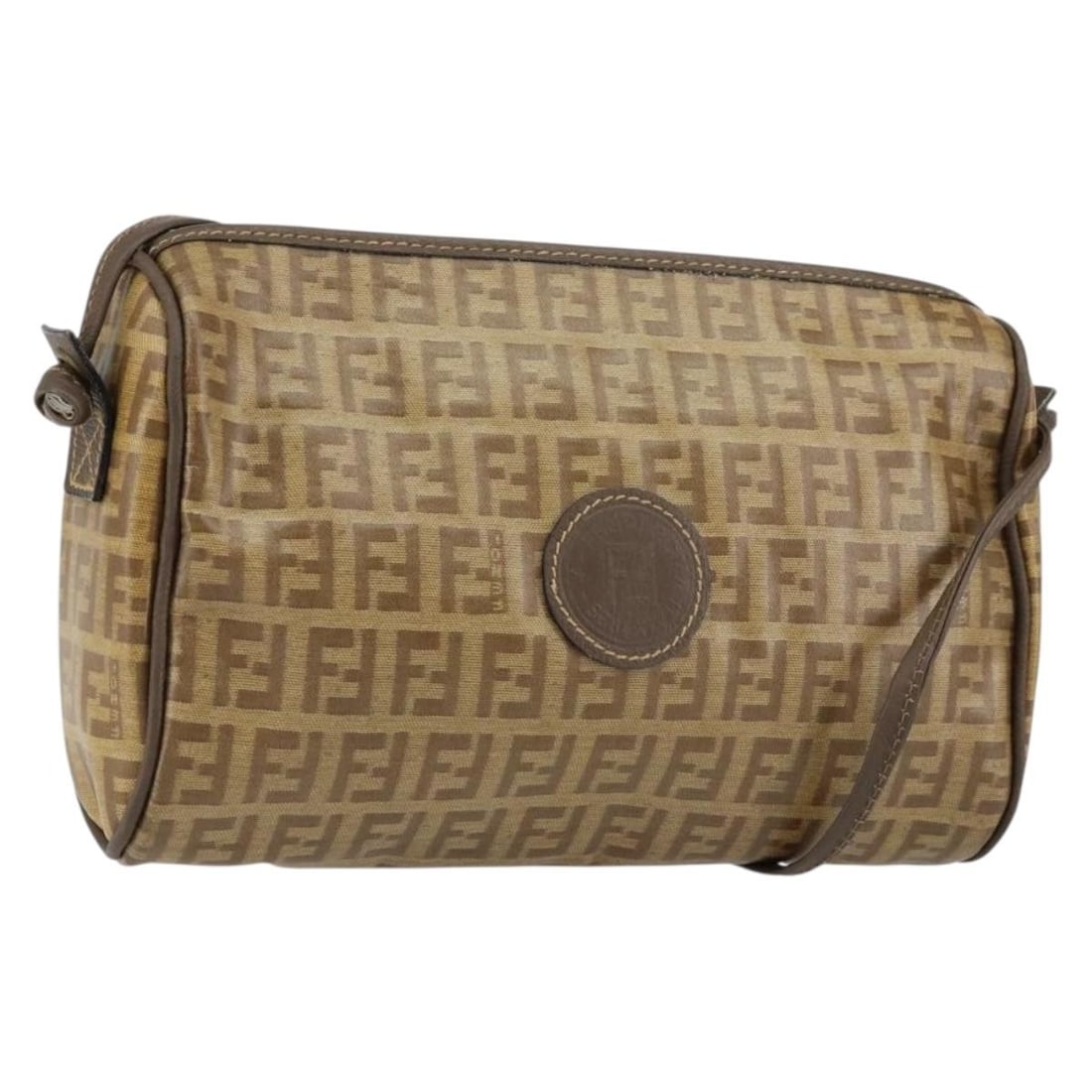 FENDI Zucchino Canvas Shoulder Bag PVC Beige Brown Italy: FENDI Zucchino Canvas Shoulder Bag PVC Beige Brown Italy This Fendi Zucchino Canvas Shoulder Bag combines style and practicality, showcasing a sophisticated beige and brown color palette. Crafted in I