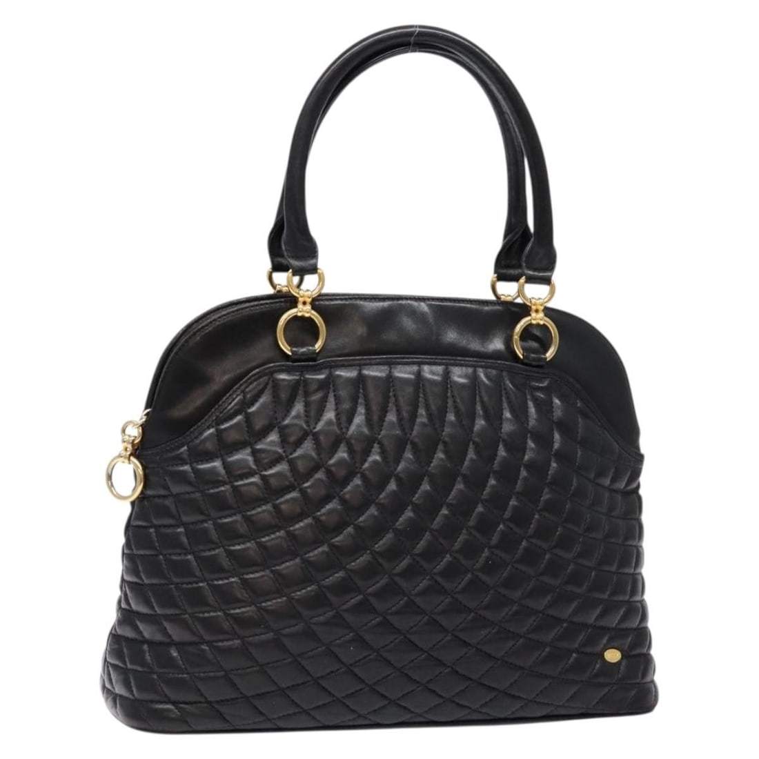 BALLY Leather Hand Bag Black Gold Made in Italy (1 of 18)