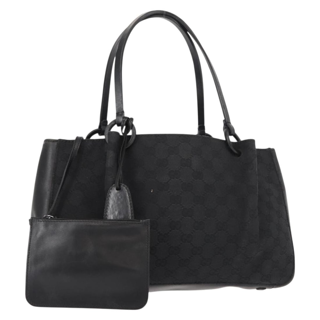 GUCCI GG Canvas Black Tote Bag with Pouch 94898 Auth (1 of 18)