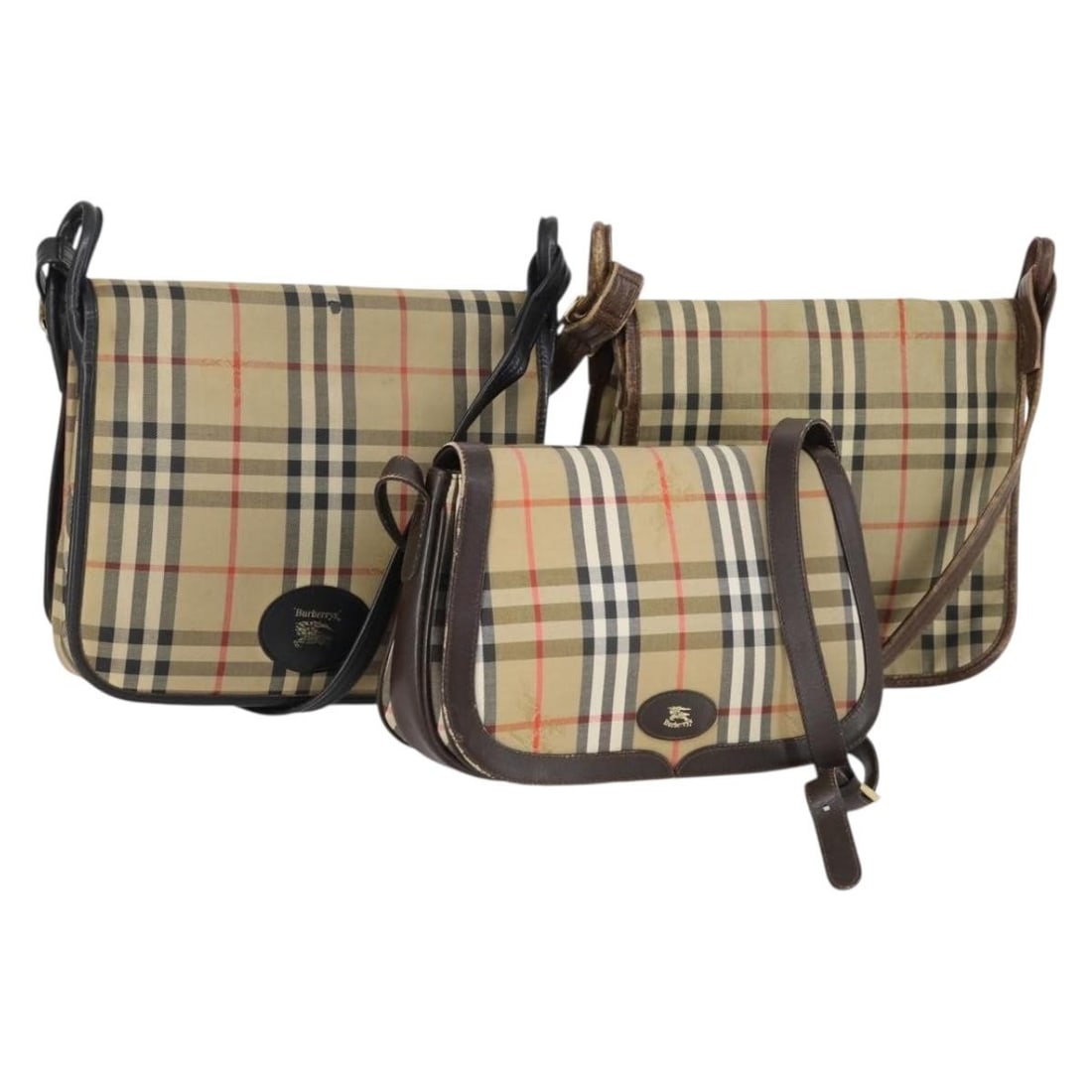 Burberrys Nova Check Beige Canvas Leather Shoulder Bag Set of 3 Auth: Burberrys Nova Check Beige Canvas Leather Shoulder Bag Set of 3 Auth This Burberrys Nova Check Shoulder Bag is a stylish accessory crafted from durable canvas in a classic beige color. Ideal for carry