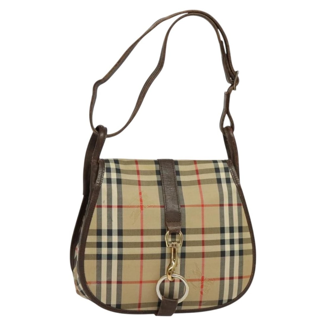 Burberrys Nova Check Beige Gold Canvas Shoulder Bag Auth 117545 (1 of 18)