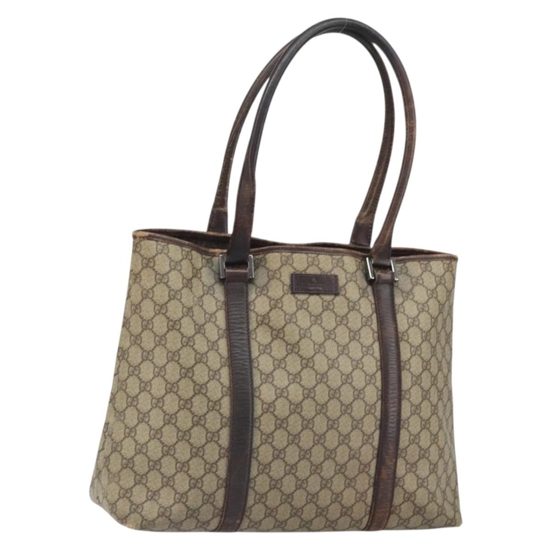 Beige Silver PVC GG Supreme Tote by Gucci Model 114288 (1 of 18)