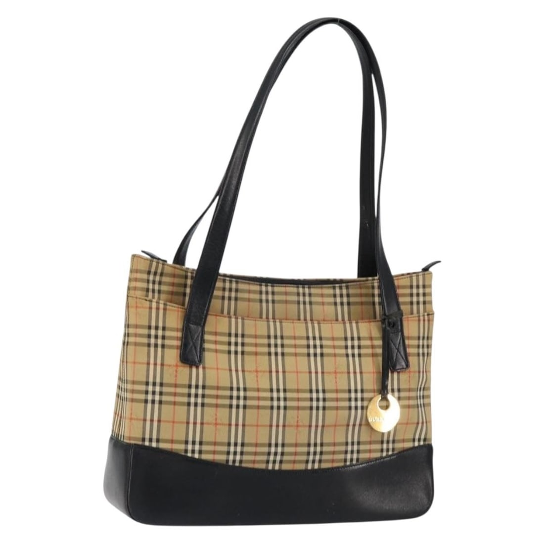 BURBERRY Nova Check Beige Gold Tote Bag Canvas Authentic (1 of 18)