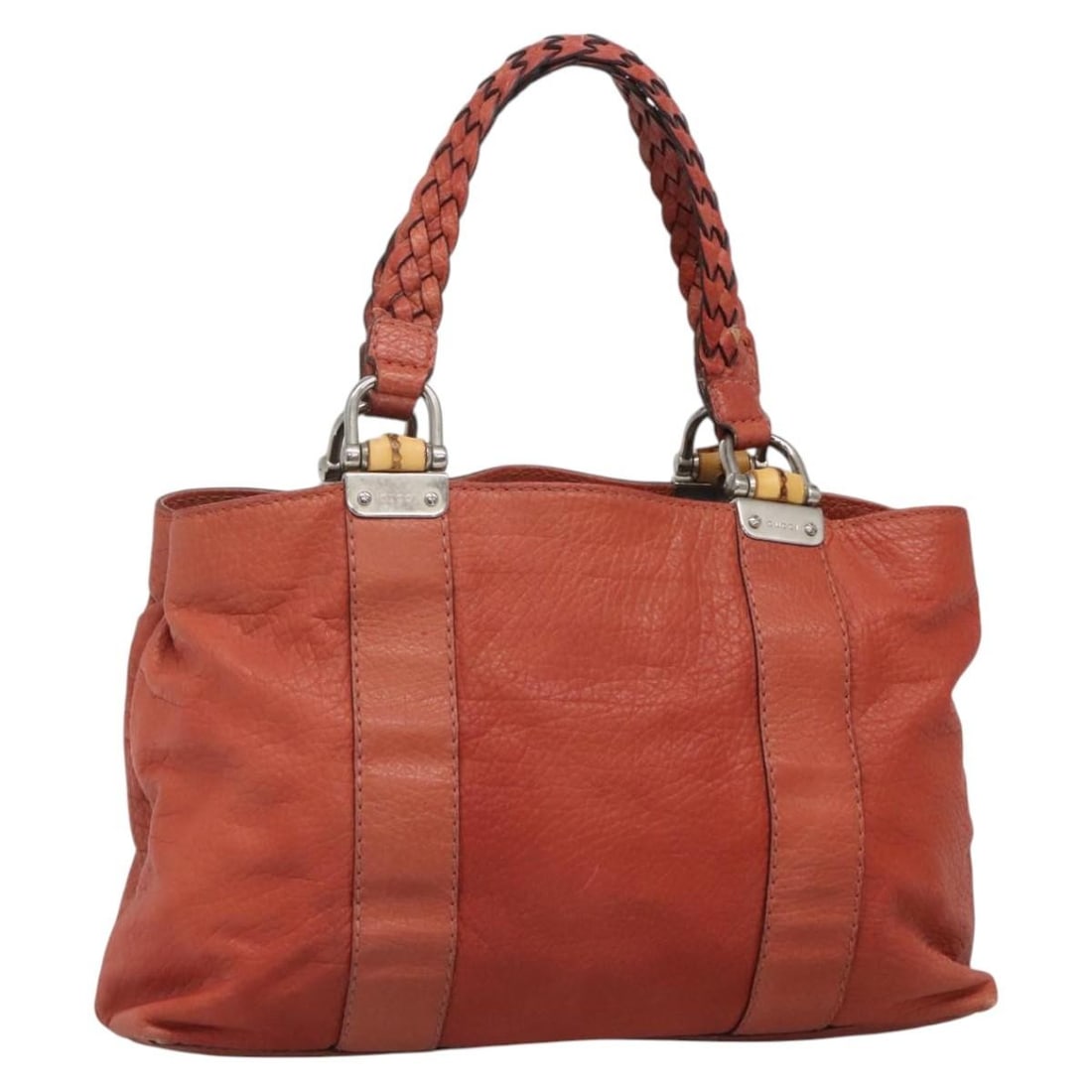 GUCCI Bamboo Tote Bag Leather Red Silver 232947 Made in Italy: GUCCI Bamboo Tote Bag Leather Red Silver 232947 Made in Italy Elevate your accessory game with this authentic GUCCI Bamboo Tote Bag, crafted from premium leather in a striking red and silver color com