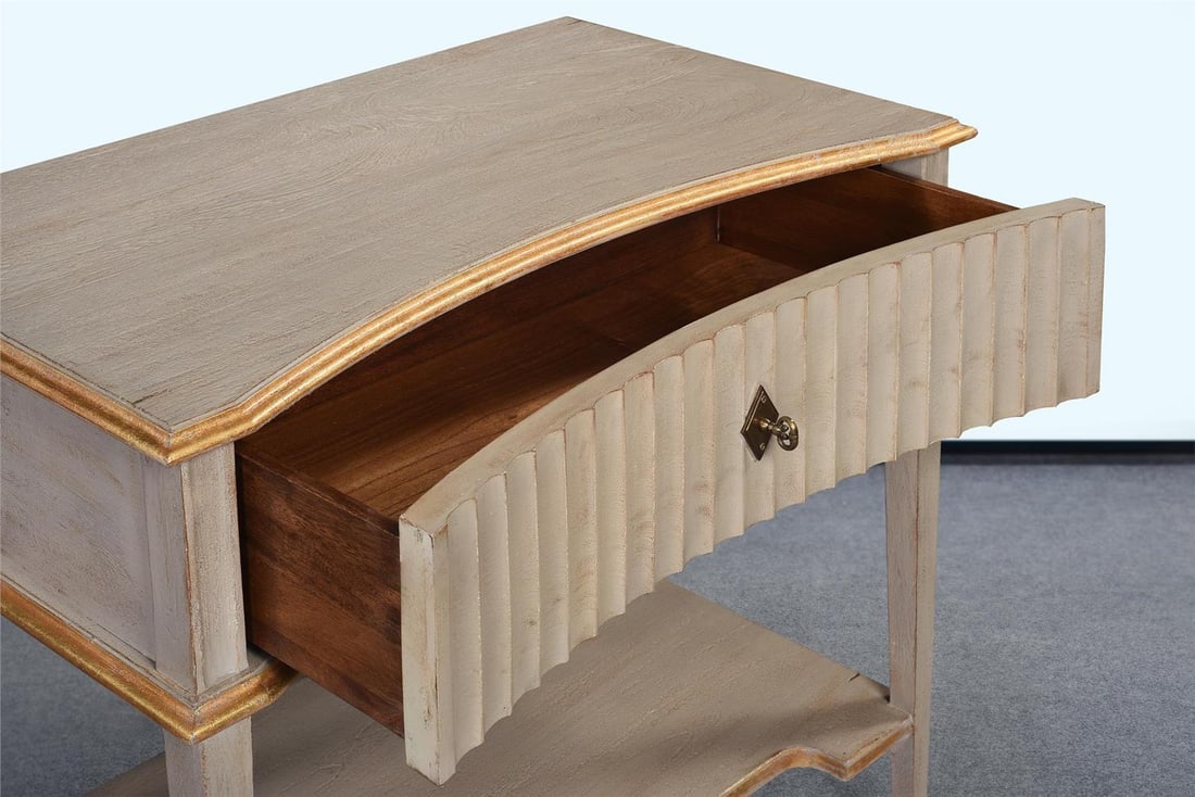 Taylor Side Table with Pewter Finish and Gold Accents (1 of 6)