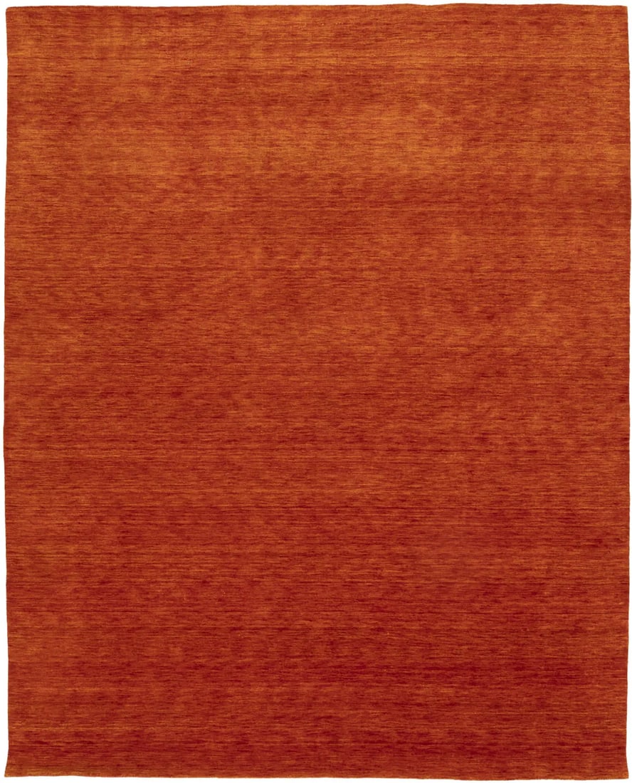 Hand-Loomed Wool Modern Gabbeh Rug Orange Red 8 x 9'11 Rectangle (1 of 14)