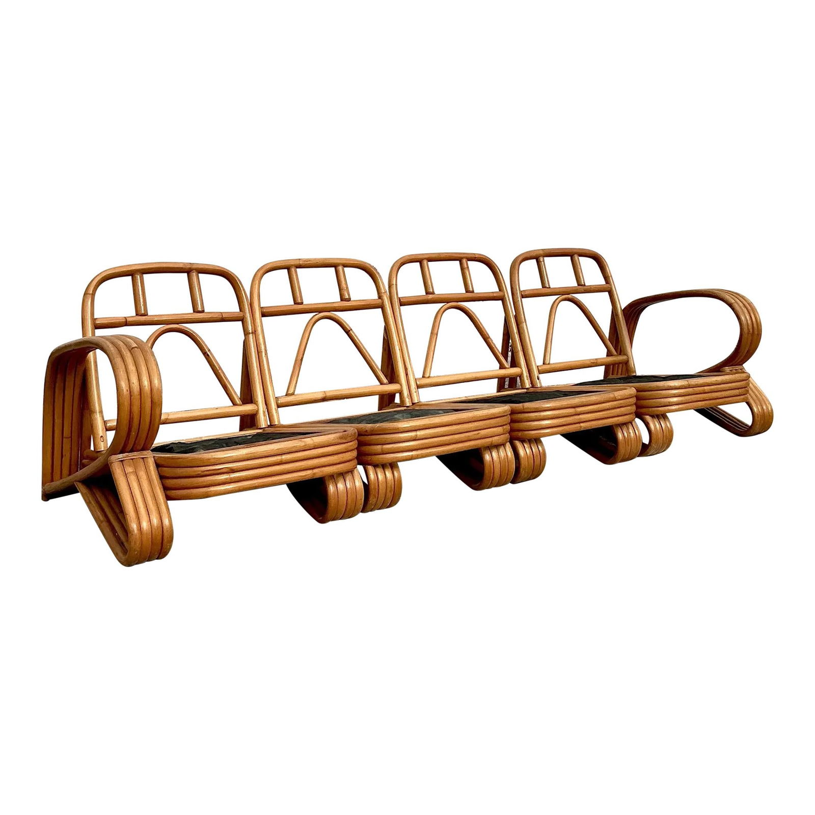 Chic Vintage Boho Rattan Sofa by Beverly Hills Rattan: Chic Vintage Boho Rattan Sofa by Beverly Hills Rattan Discover the charm of the Vintage Boho Beverly Hills Rattan Sofa, a chic piece that embodies relaxed elegance and natural beauty. Crafted with a s