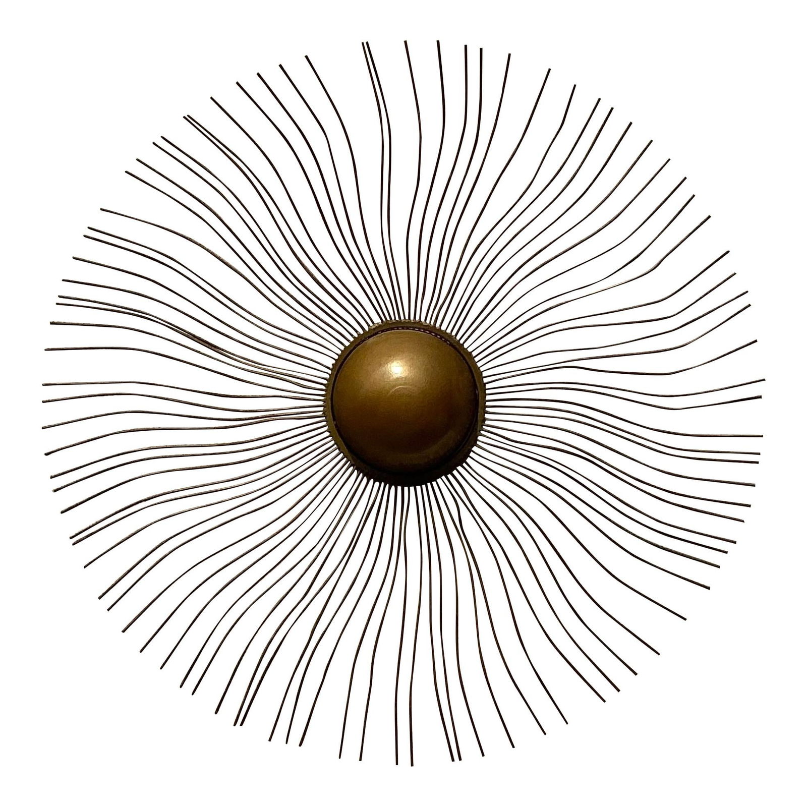 Vintage Boho Gilt Tipped Sunburst Wall Sculpture 30.25 Inch (1 of 5)