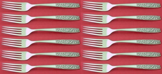Towle Contessina Sterling Silver Forks Set of 12 7 3/8 inches: Towle Contessina Sterling Silver Forks Set of 12 7 3/8 inches Enhance your dining experience with this elegant set of 12 regular forks, crafted from high-quality sterling silver in the beautiful Conte