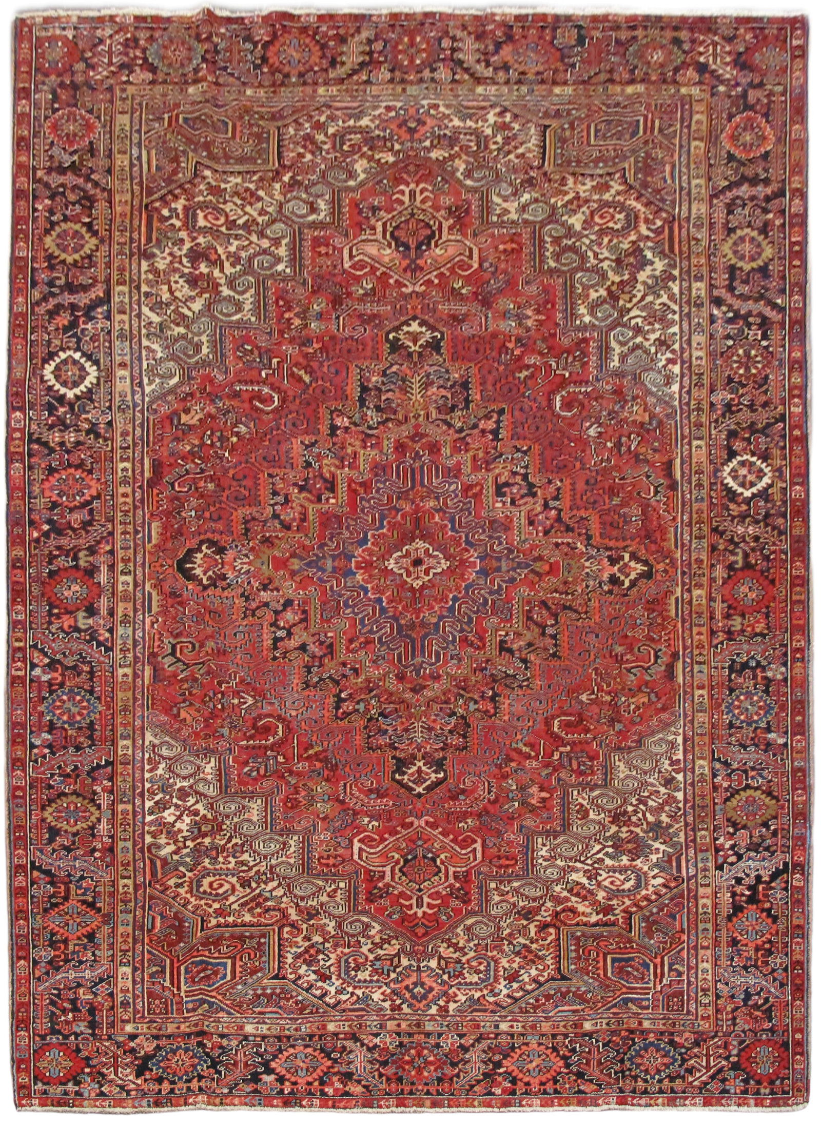 8.4 x 11.7 Red Persian Heriz Rug (1 of 6)