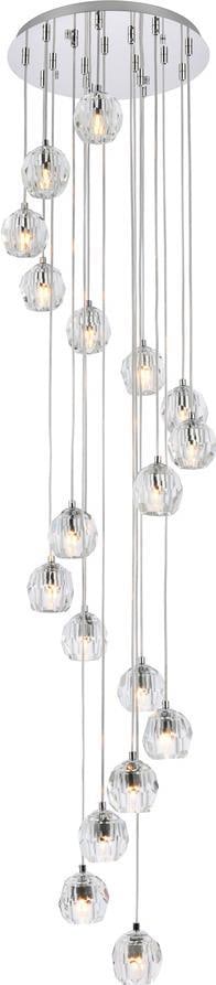 Eren Chrome Crystal Pendant Lamp Hollywood Regency 18 Bulbs UL Listed (1 of 1)