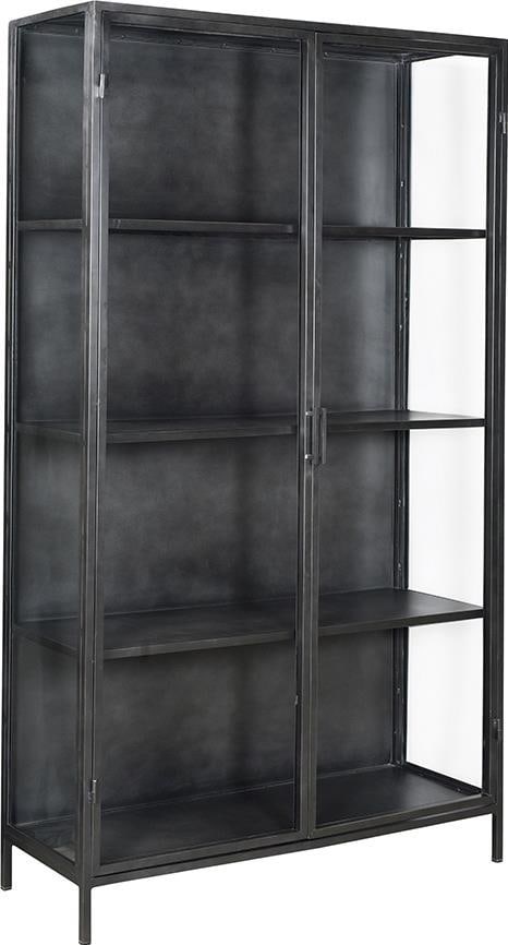 Balmer Industrial Style Iron Display Cabinet with Glass Doors 78H (1 of 1)