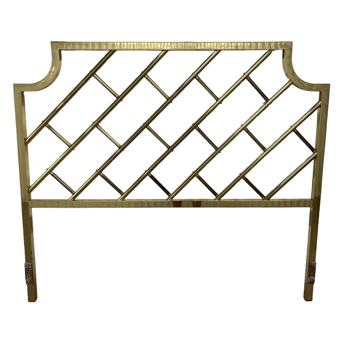 Vintage Brass Chinese Chippendale Queen Headboard Hollywood Regency Style (1 of 8)