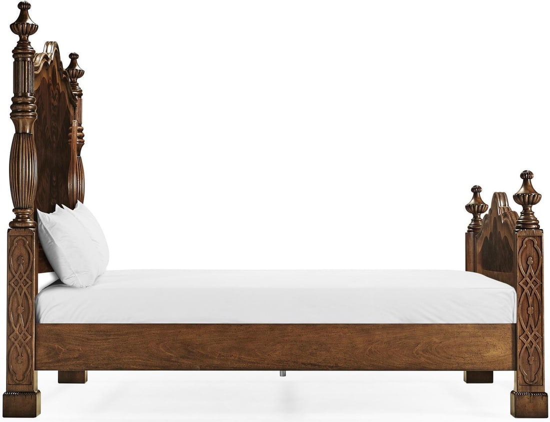 Buckingham Mahogany King Four Poster Bed in Chippendale Style (1 of 11)