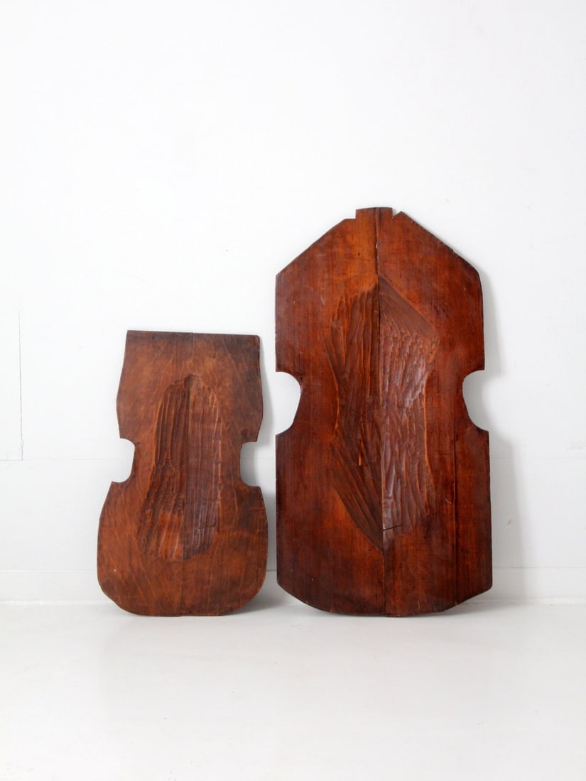 Antique Rustic Unfinished Cello Body Hand-Carved Wooden Boards (1 of 16)