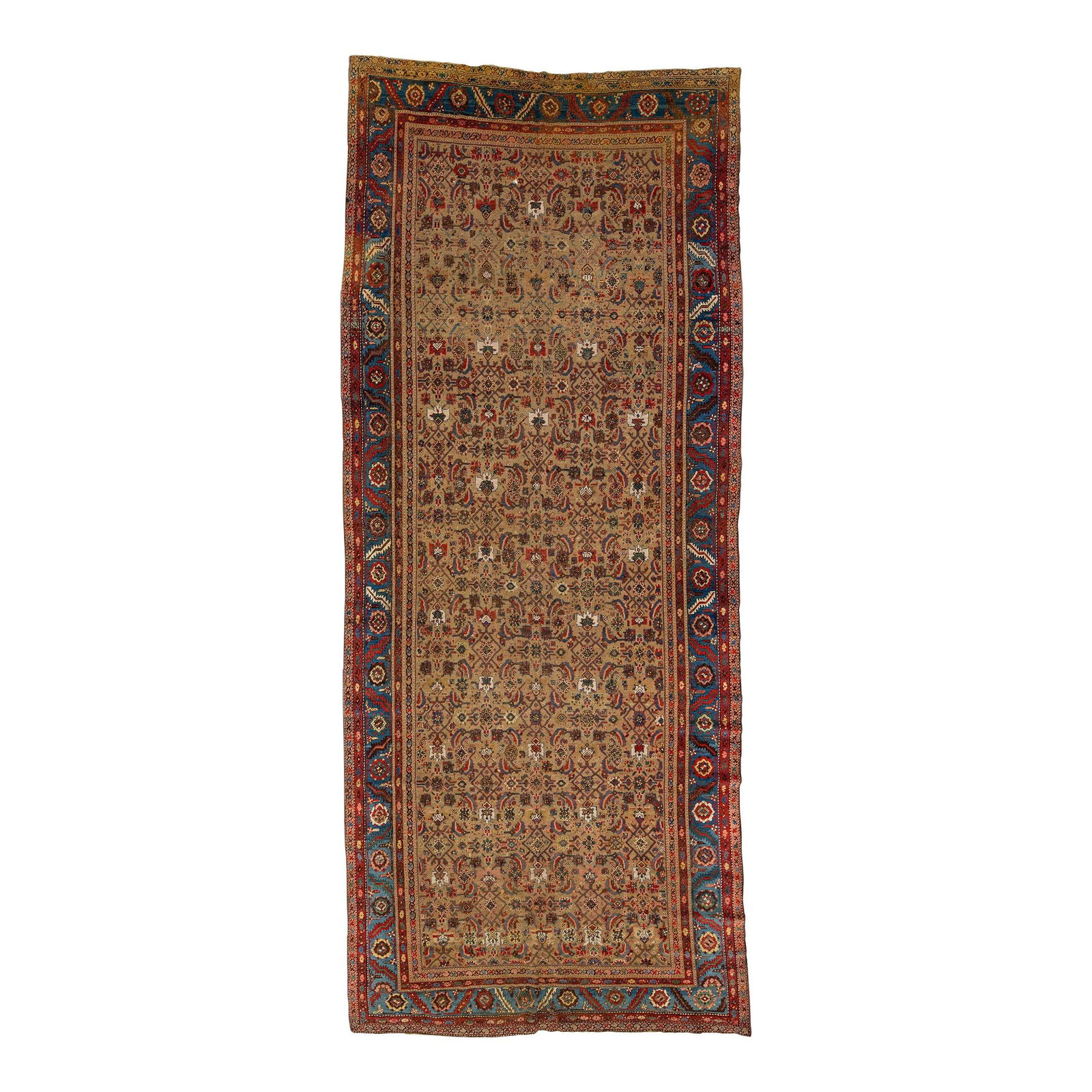 Mid 18th Century Antique Bakshaish Persian Wool Rug 7' x 16'9' Allover Floral Design (1 of 8)