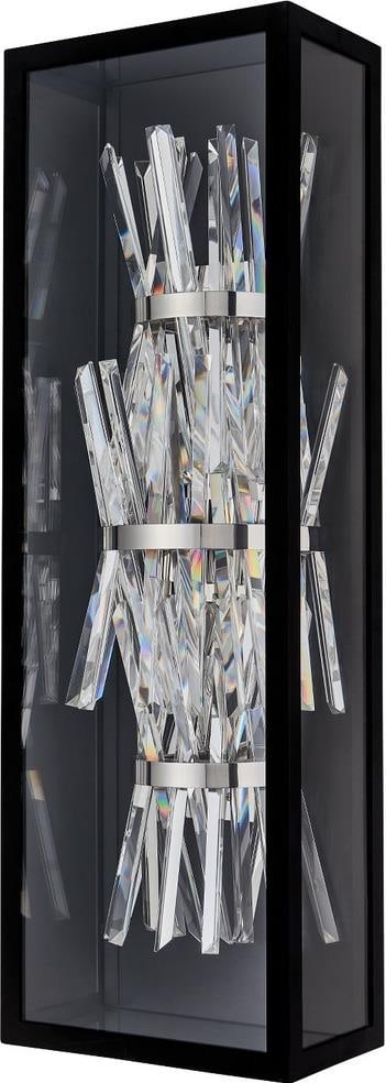 Kalco Esterno Cristallo Matte Black LED Wall Sconce 32H Dimmable (1 of 1)