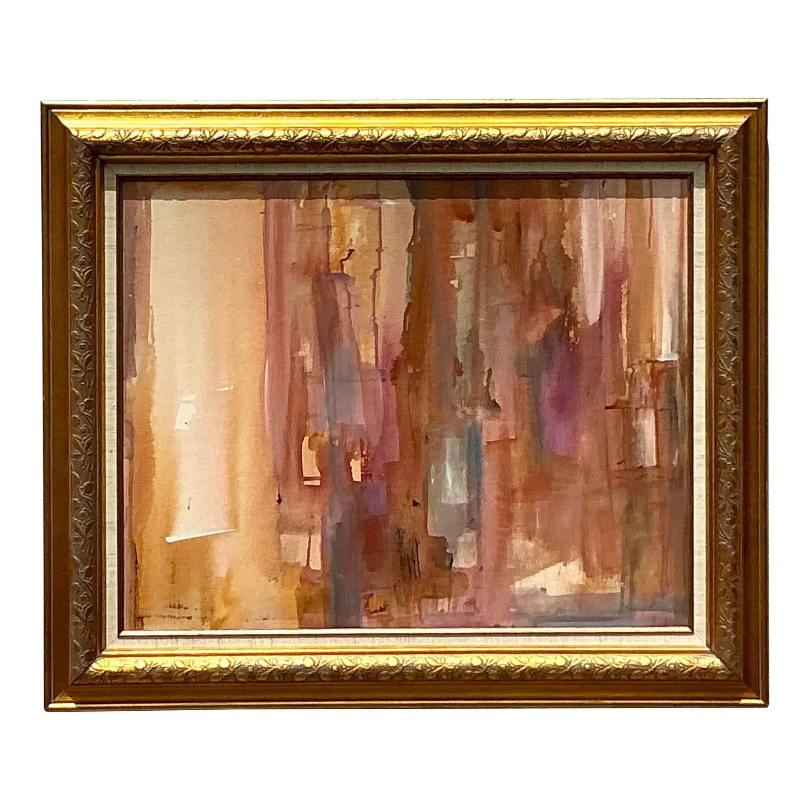 Vintage Boho Abstract Oil Painting on Canvas 37.75 x 31.75 (1 of 10)