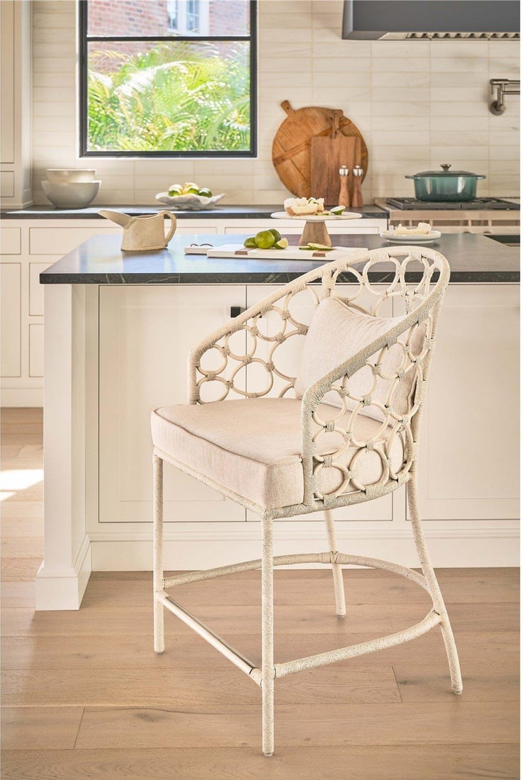 Universal Weekender Coastal Living Pebble Counter Chair Nomad Snow Finish: Universal Weekender Coastal Living Pebble Counter Chair Nomad Snow Finish Introducing the Stylish Pebble Counter Chair, a perfect addition to your home that combines comfort and contemporary design. T