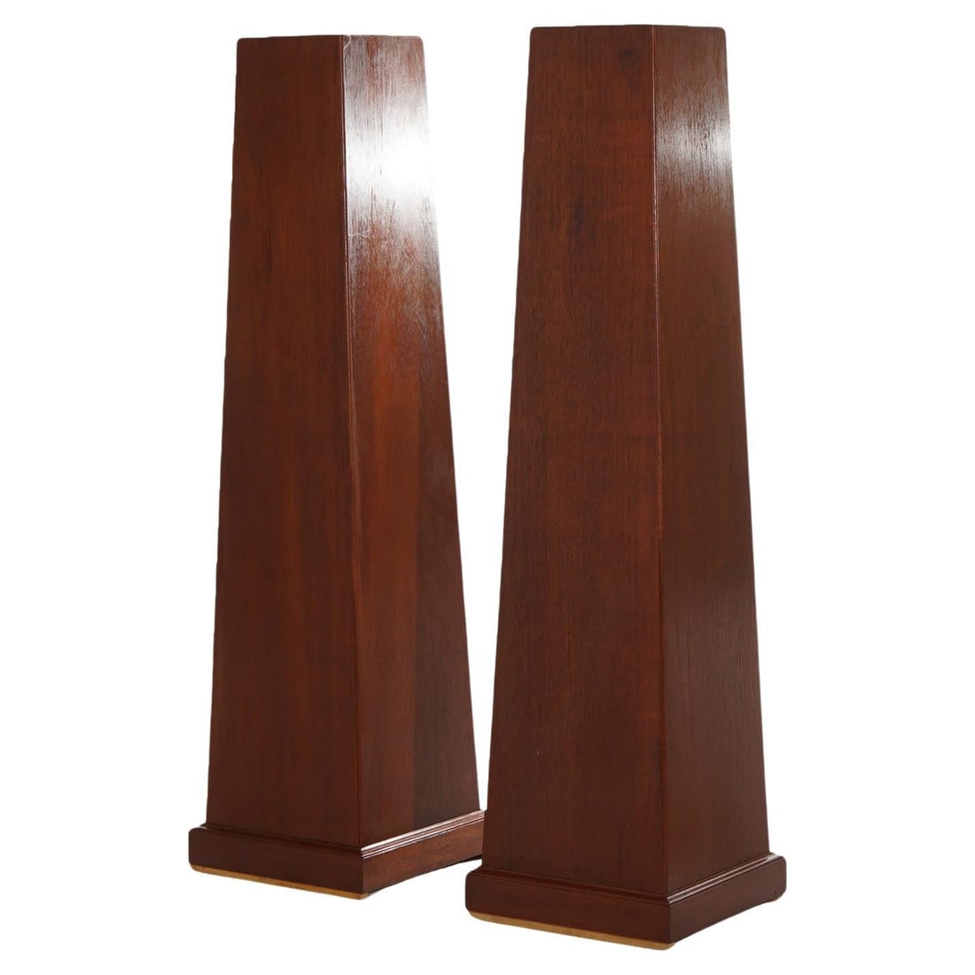 Set of 2 Mahogany Mid-Century Modern Flare Sculpture Pedestals 20th Century (1 of 12)